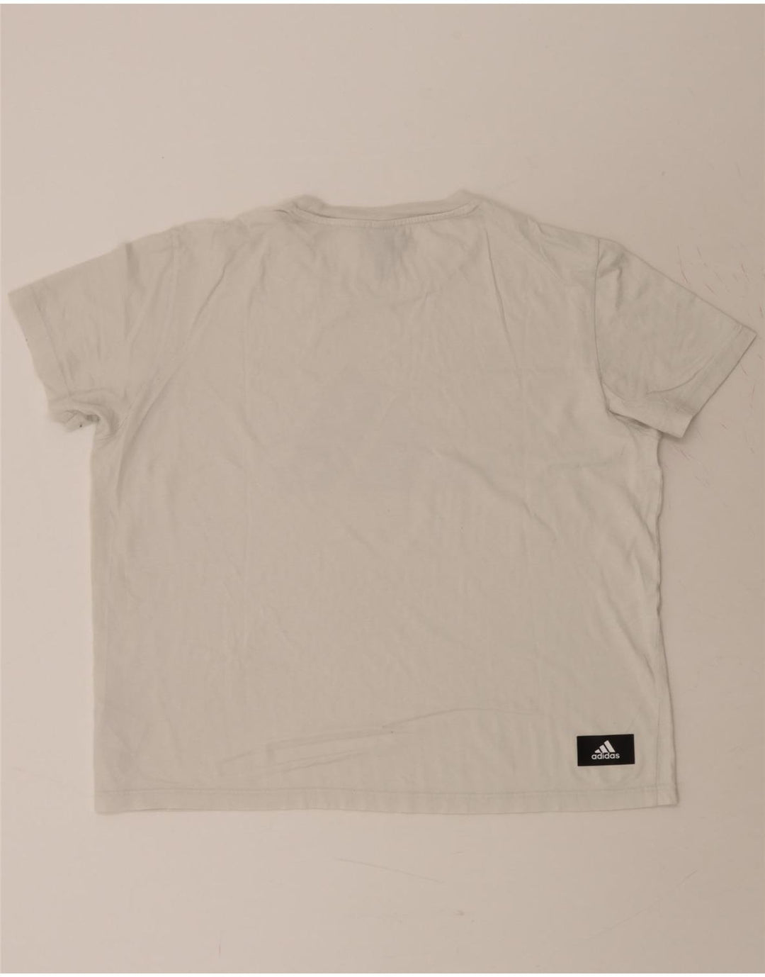 ADIDAS Womens Oversized Graphic T-Shirt Top UK 12/14 Medium Off White Vintage Adidas and Second-Hand Adidas from Messina Hembry 