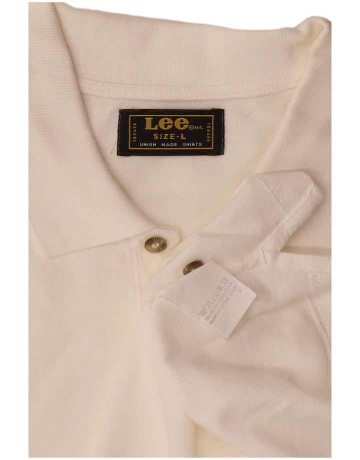 LEE Poloshirt til mænd Stor hvid bomuld
