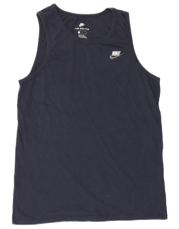 Canotta Nike da uomo dal taglio atletico, cotone medio blu navy