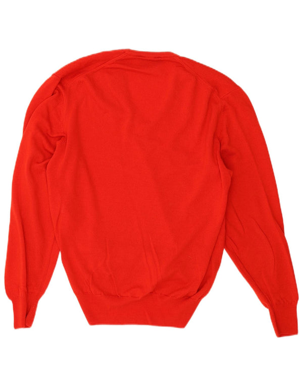 Vintage Herre V-hals sweater IT 50 Medium Rød Cashmere