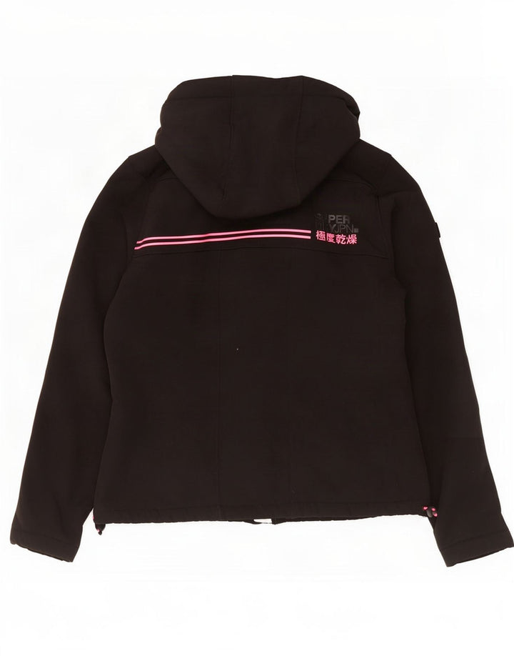 Superdry Chaqueta cortavientos con capucha para mujer, talla 40, talla M, color negro