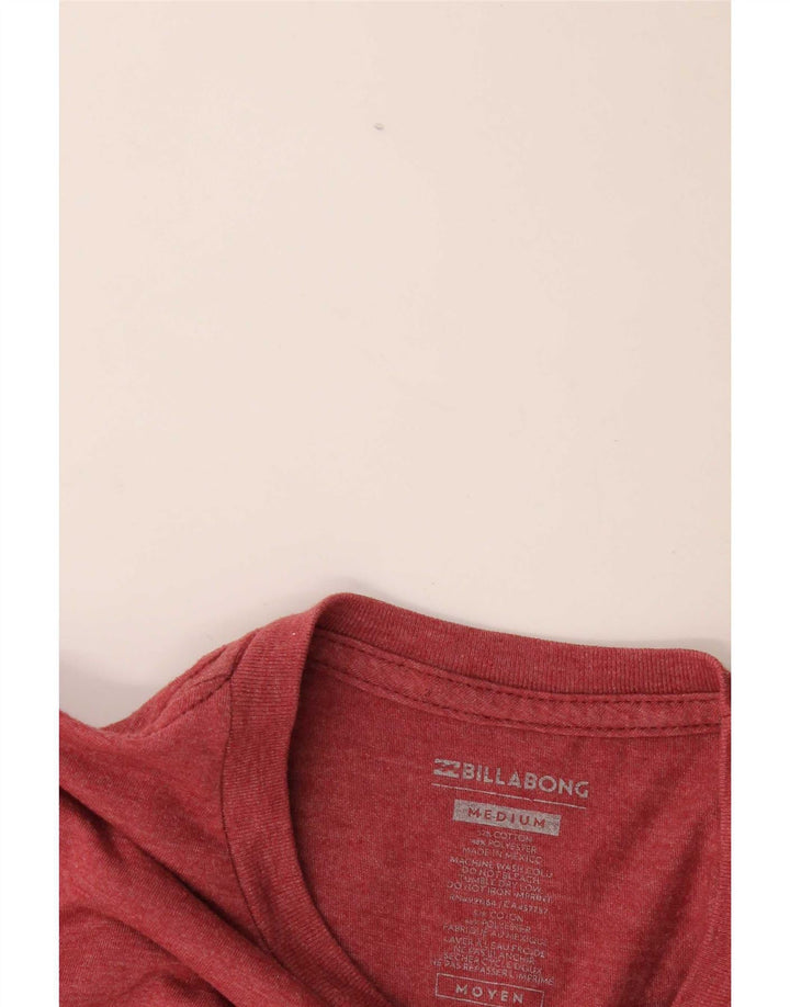 Billabong Mens Graphic T-Shirt Top Medium Burgundy Cotton