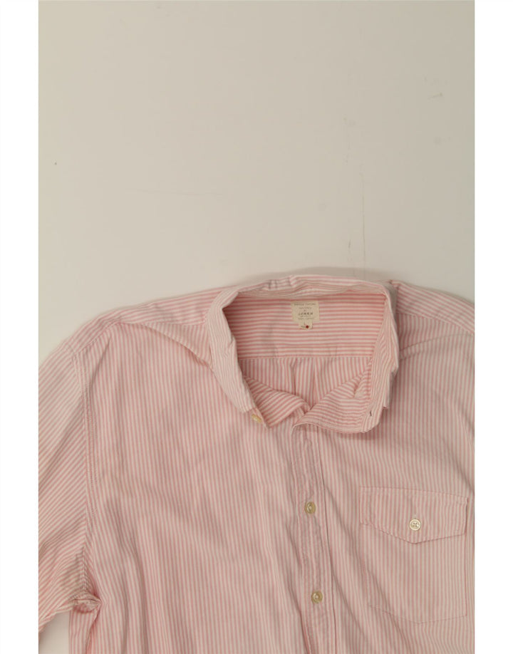 J. CREW Mens Tailored Shirt Large Pink Pinstripe Cotton Vintage J. Crew and Second-Hand J. Crew from Messina Hembry 