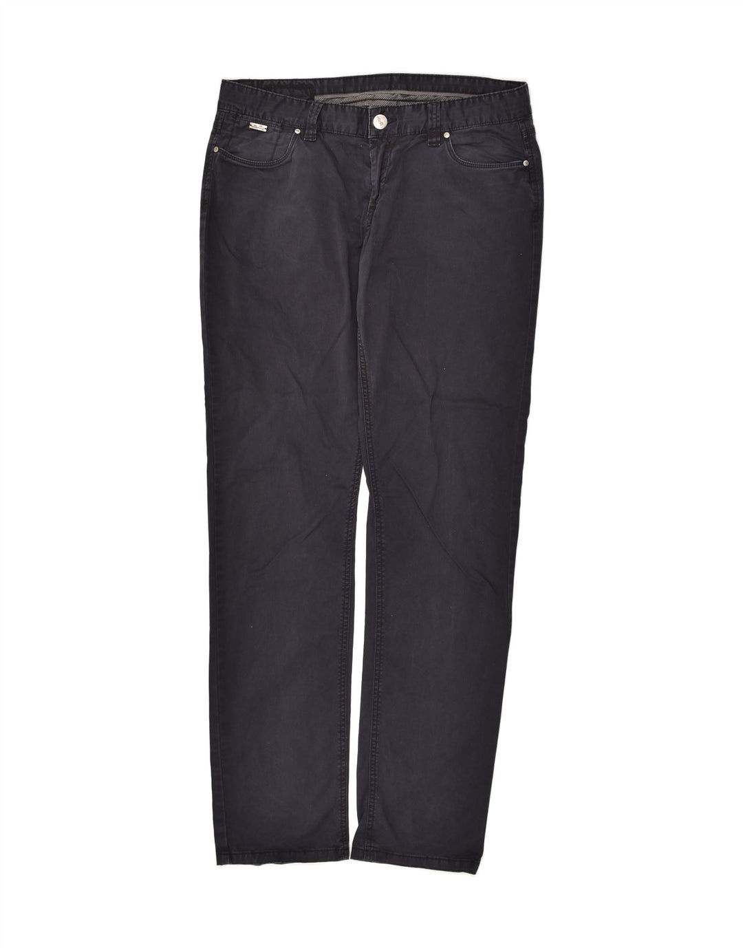 ELLESSE Womens Slim Casual Trousers IT 50 XL W34 L32 Navy Blue Cotton | Vintage Ellesse | Thrift | Second-Hand Ellesse | Used Clothing | Messina Hembry 