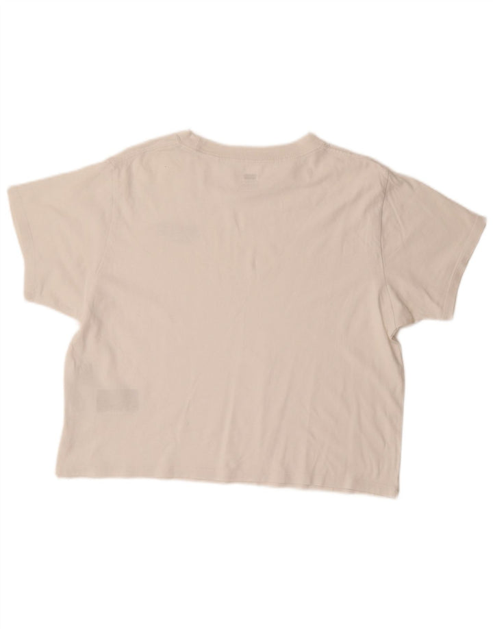 LEVI'S Womens Crop Oversized T-Shirt Top UK 10 Small White Cotton