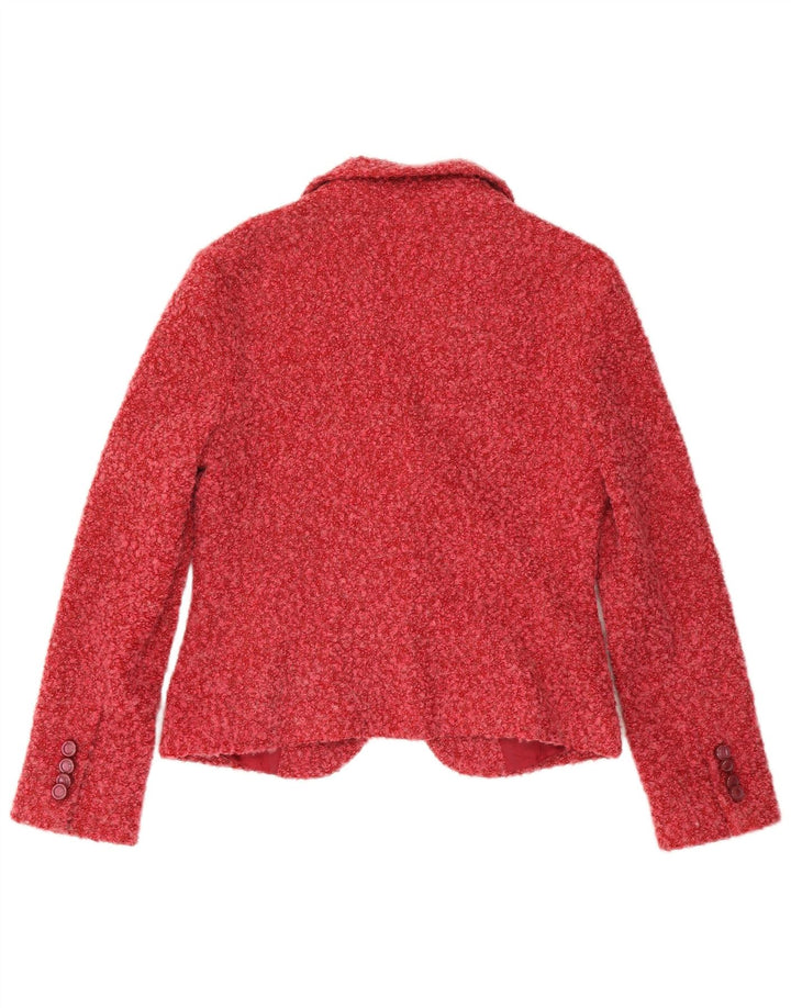 ZARA Womens 2 Button Blazer Jacket EU 42 Large Red Flecked Acrylic