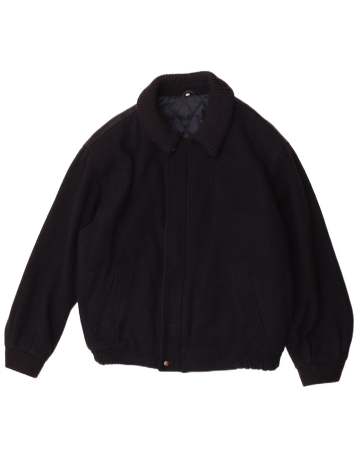Vintage herre bomberjakke UK 42 XL marineblå uld