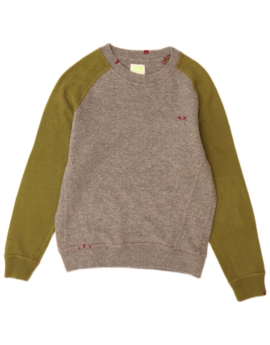Sun68 Womens Boat Neck Jumper Sweater UK 14 Medium Grey Colourblock