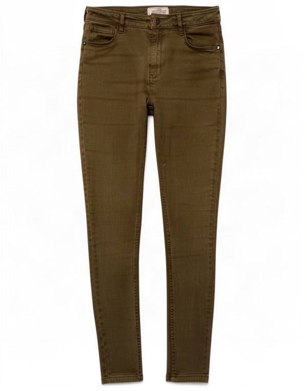 Fat Face Womens Skinny Jeans UK 8 Small W28 L27 Khaki Cotton