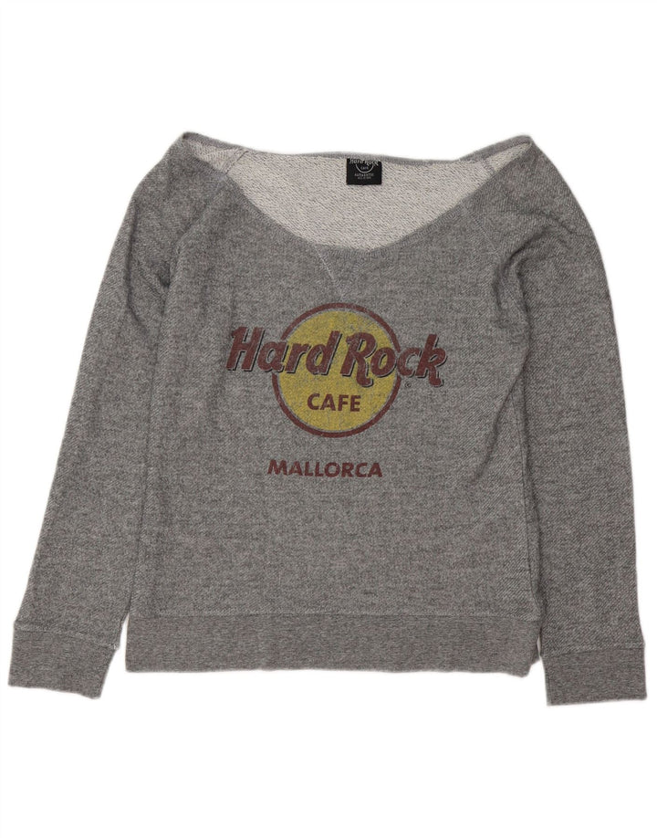 Hard Rock Cafe Womens Off Shoulder Sweatshirt Jumper UK 16 Large Grey