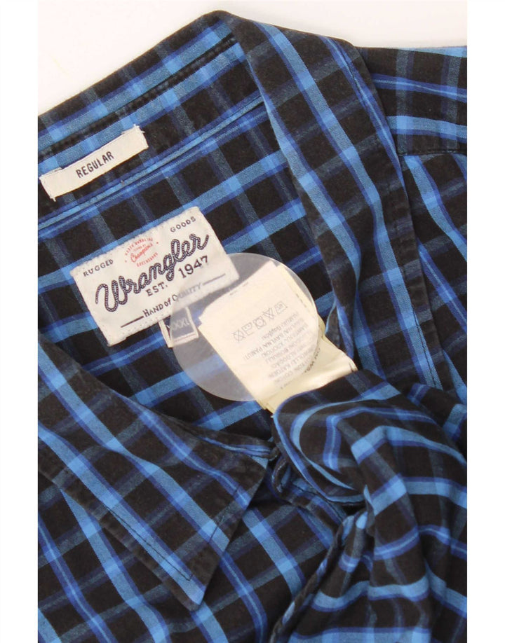Wrangler herre Regular Fit skjorte 3XL blå ternet bomuld