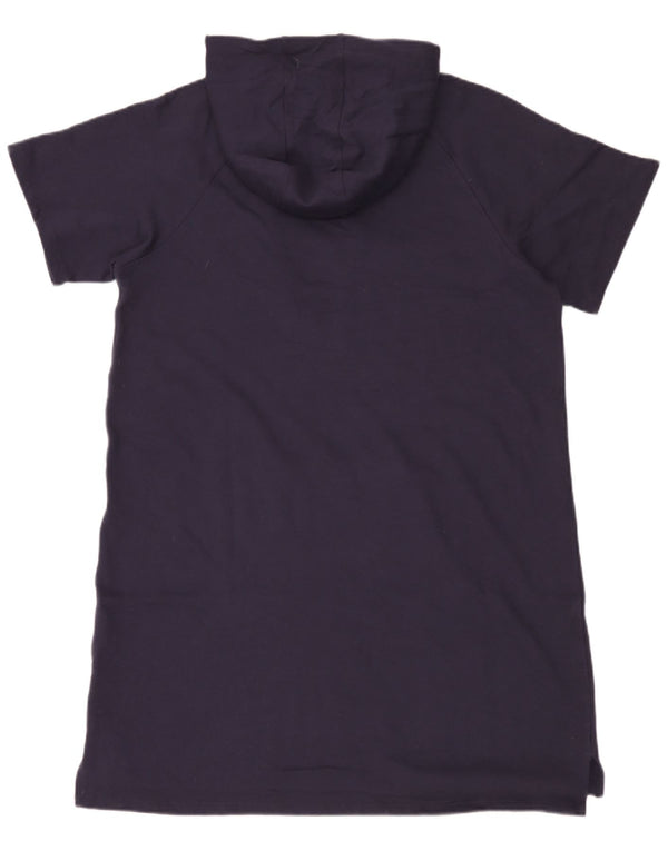 Dkny Damen Kurzarm-Kapuzenkleid mit Grafik, UK 18, XL, Marineblau, Baumwolle
