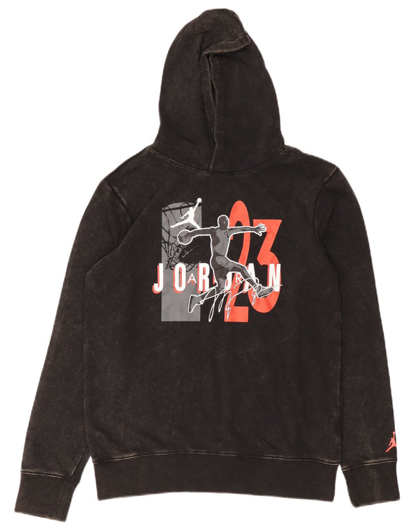 Jordan Boys Graphic Hoodie Jumper 13-14 Years XL Black Cotton