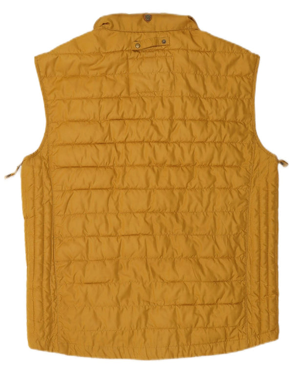 Massimo Dutti Mens Liner Padded Gilet UK 36 Small Yellow Polyester