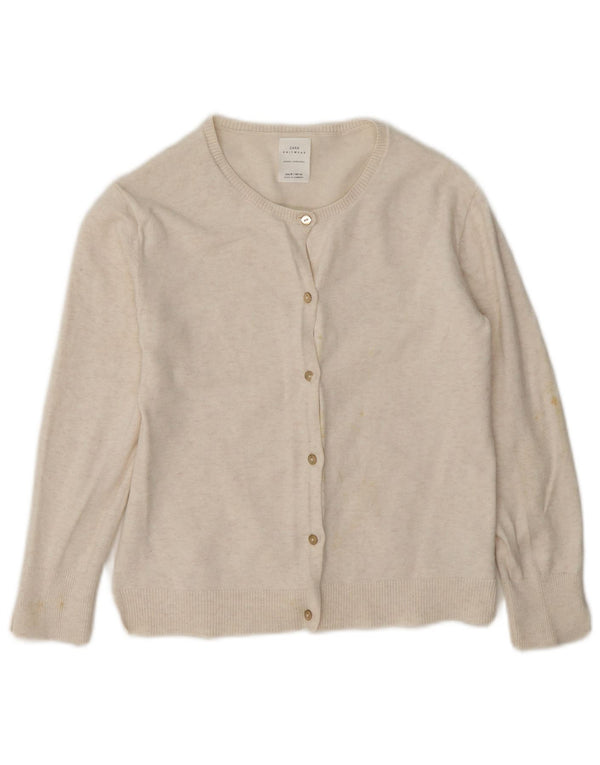 Свитер-кардиган Zara для девочек 7-8 лет, белый хлопок