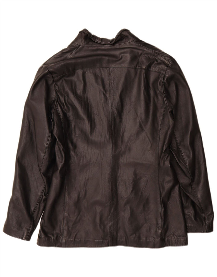 Винтажная женская кожаная куртка IT 48 XL Черная