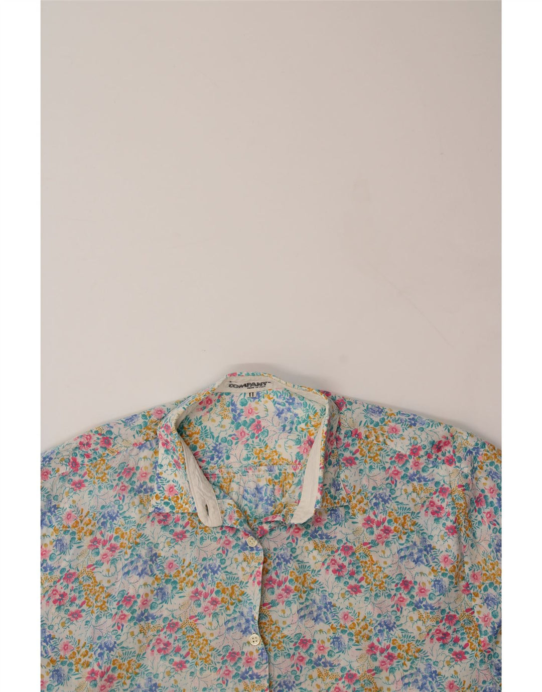 VINTAGE Womens Shirt UK 14 Large Multicoloured Floral Vintage Vintage and Second-Hand Vintage from Messina Hembry 