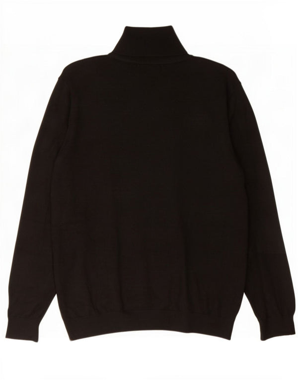 Zara Herre Rullehalstrøje Sweater Stor Sort Viscose