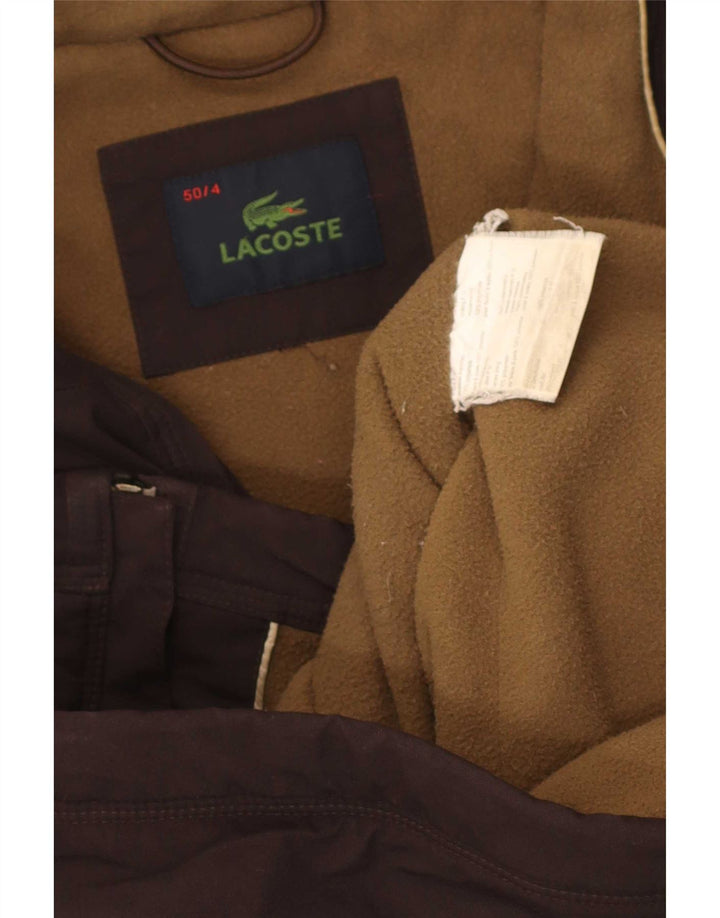 Lacoste Herre Windbreaker Jacket Størrelse 4 Medium Brun Polyamid