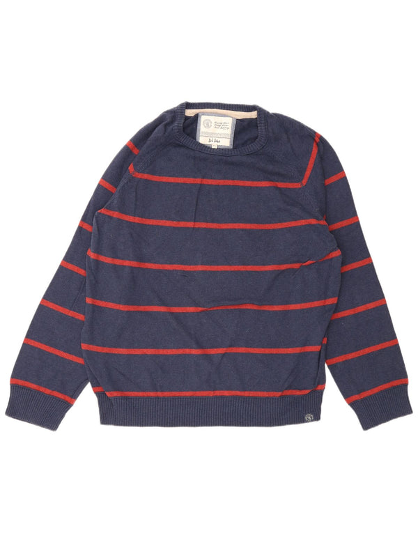 Fat Face Mens Boat Neck Jumper Sweater XL Navy Blue Striped Cotton