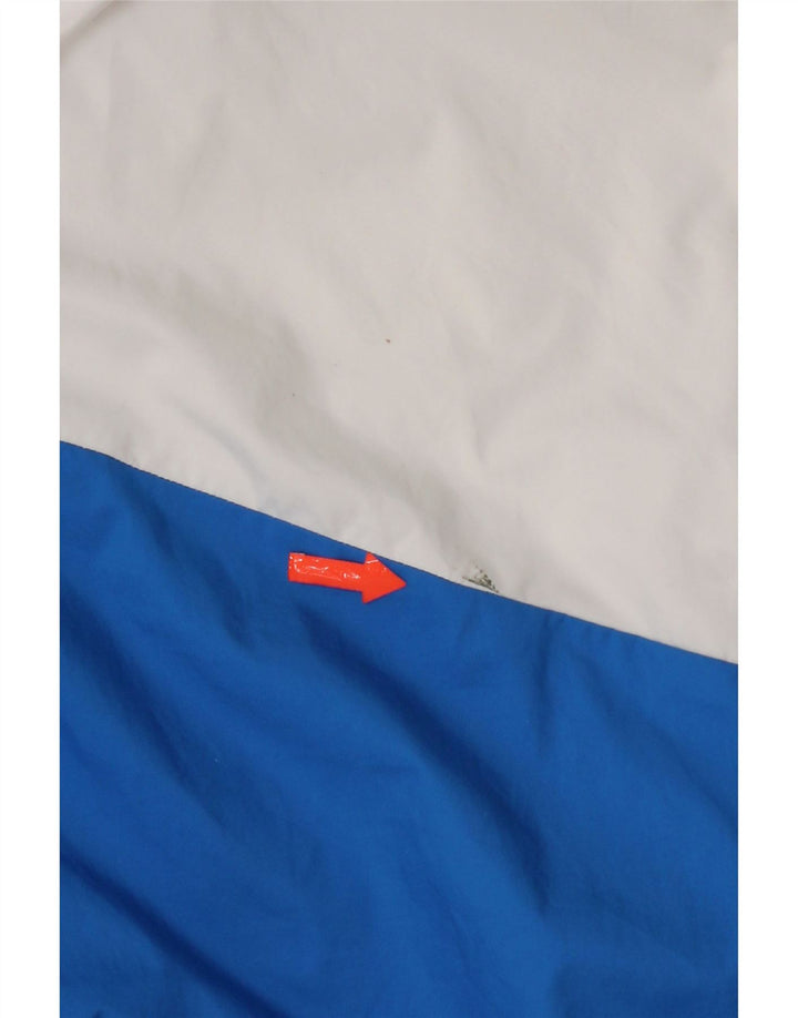 Adidas Mens Hooded Rain Jacket UK 40 Large Navy Blue Colourblock Polyester