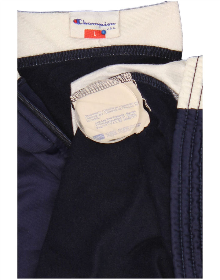 Champion Mens Graphic Tracksuit Top Jacket Large Navy Blue Colourblock