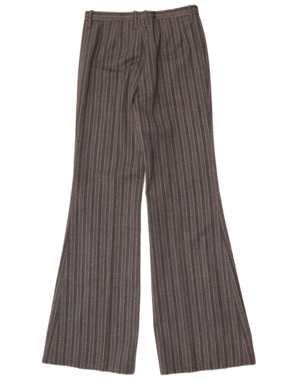 Vintage Mens Flare Casual Trousers W28 L34 Grey Striped
