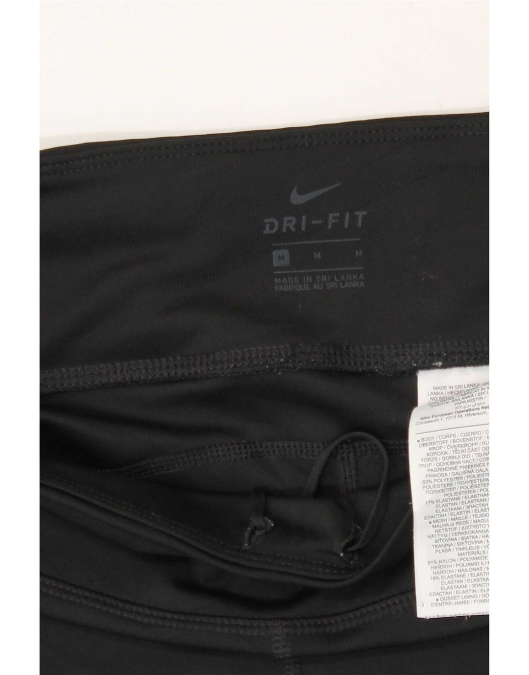 Leggings Nike Dri Fit Crop Femininas UK 12 Médio Preto Poliéster