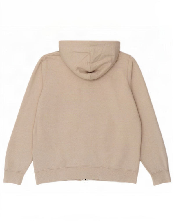 Fat Face Womens Oversized Zip Hoodie Sweater UK 16 Large Beige Cotton