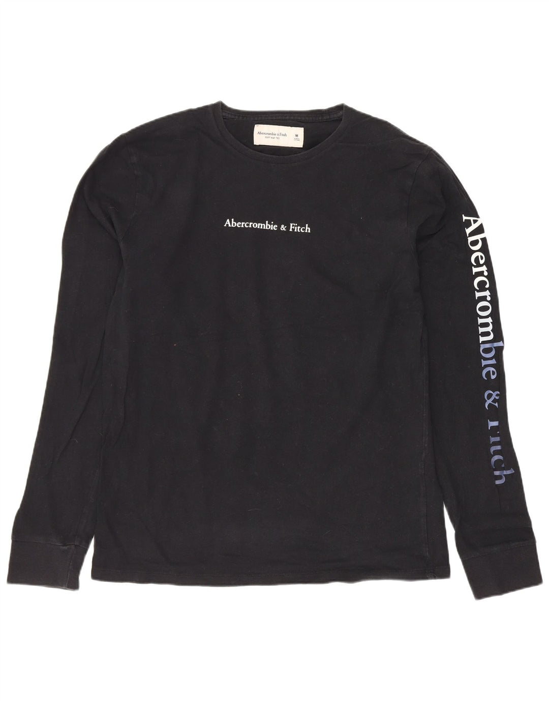Abercrombie & Fitch Herre grafisk top Langærmet medium sort bomuld