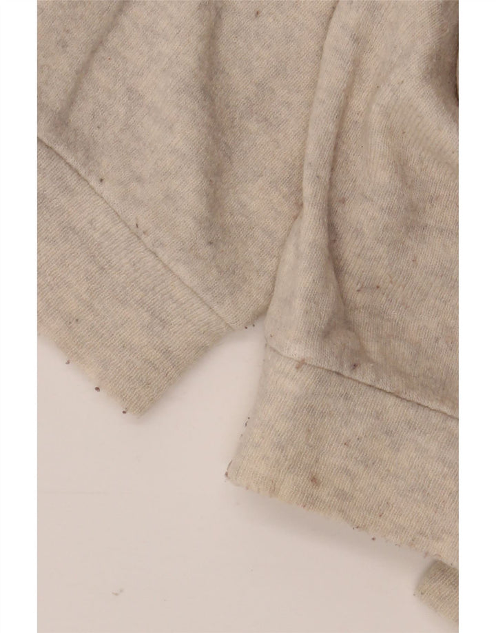 Lacoste Mens Button Neck Jumper Sweater Size 5 Large Beige Flecked Wool