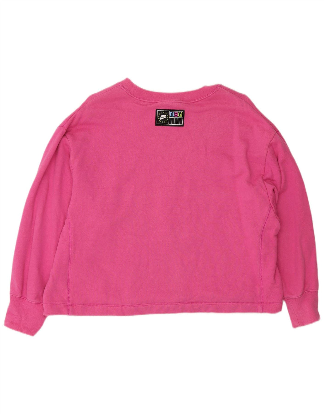 Nike Womens Graphic Oversized Sweatshirt Jumper UK 10 Small Pink Cotton