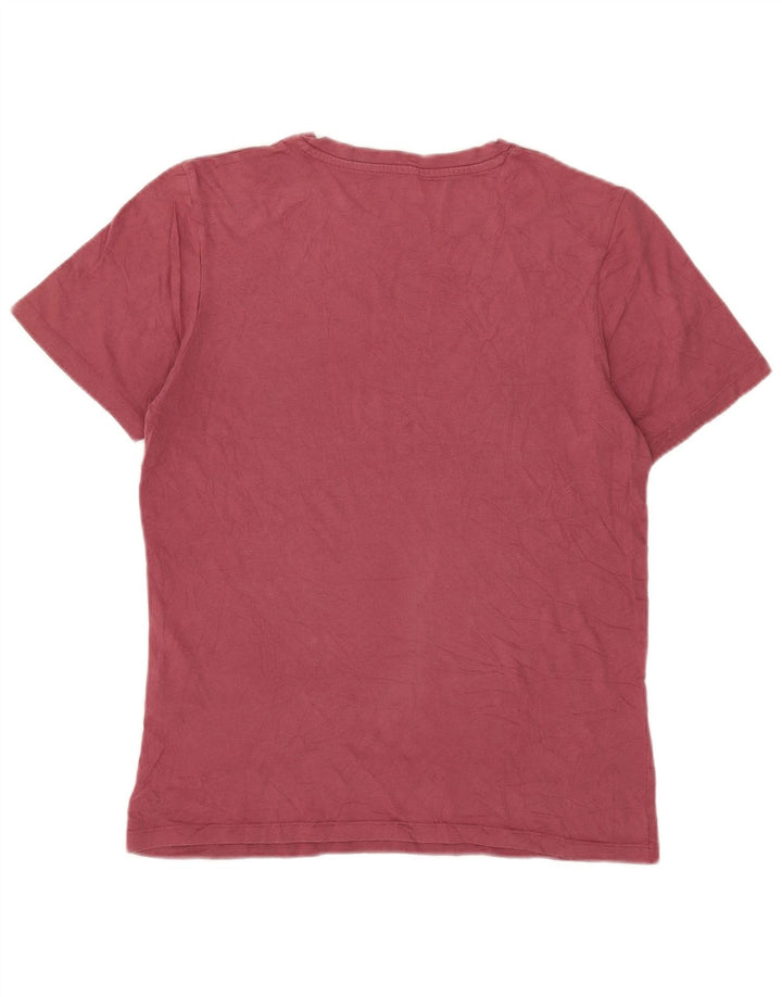 Jack & Jones Mens T-Shirt Top Medium Pink Cotton