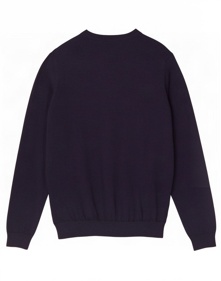Marks & Spencer Maglione da uomo con scollo a barca Maglione medio in lana merino blu navy