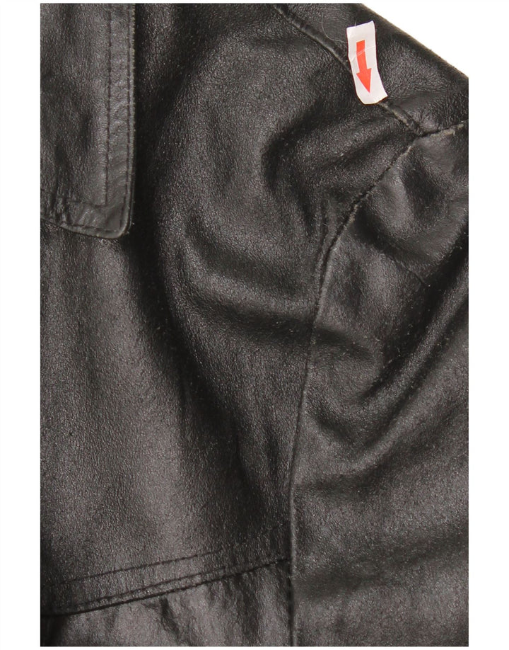 Giacca in pelle vintage da uomo UK 38 in pelle nera media
