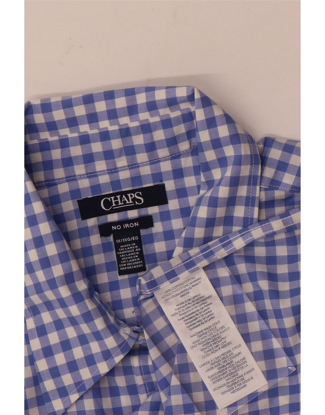 Chaps Chemise Femme UK 18 XL Bleu Vichy Coton
