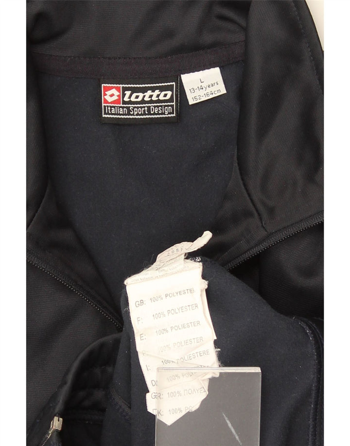 Lotto Boys Graphic Tracksuit Top Jacket 13-14 Years Large Black Polyester