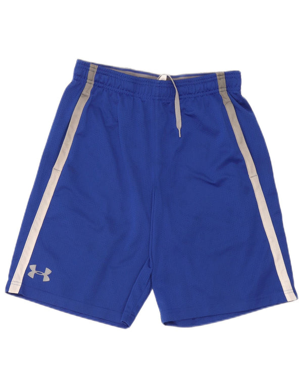 Under Armour Herre Heat Gear Sportsshorts Small Blue Colourblock Polyester