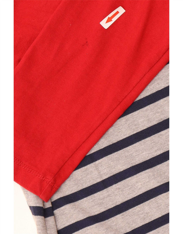 Tommy Hilfiger Damen-Basic-Kleid mit 3/4-Ärmeln, UK 12, mittelrot gestreift