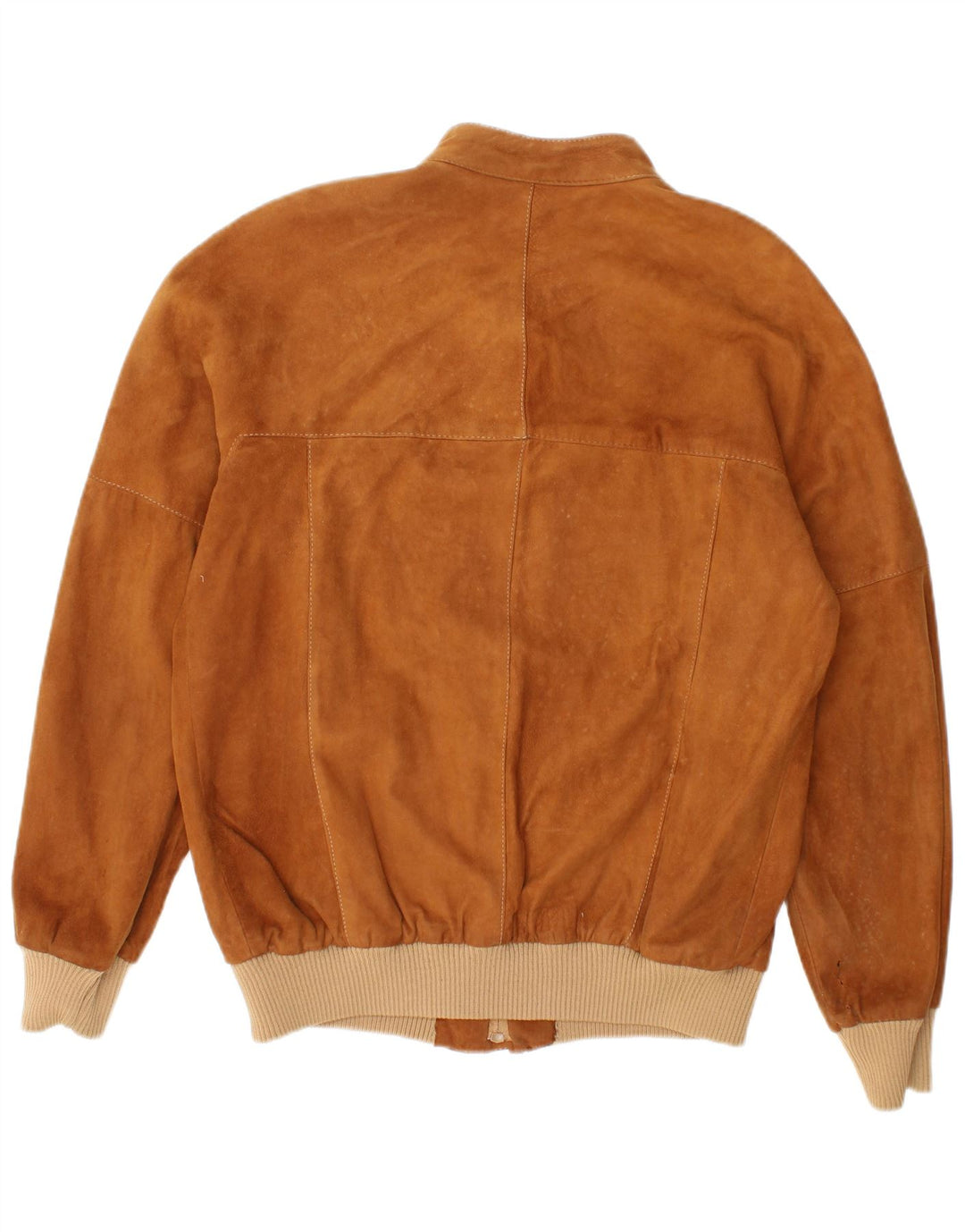 Vintage Mens Suede Bomber Jacket IT 52 XL Brown Leather