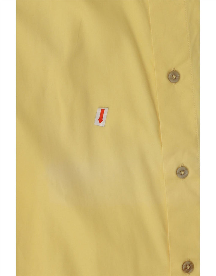 MARLBORO CLASSICS Mens Short Sleeve Shirt Medium Yellow Cotton