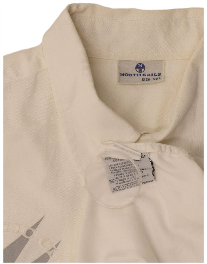 North Sails Mens Graphic Shirt 2XL Off White Cotton