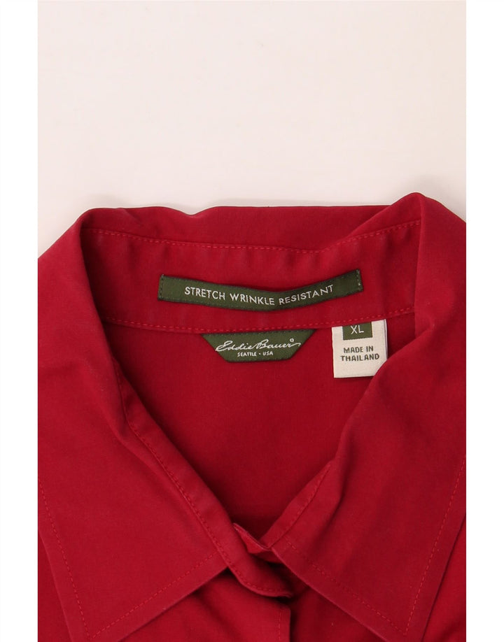 EDDIE BAUER Womens Shirt UK 18 XL Red Cotton Vintage Eddie Bauer and Second-Hand Eddie Bauer from Messina Hembry 