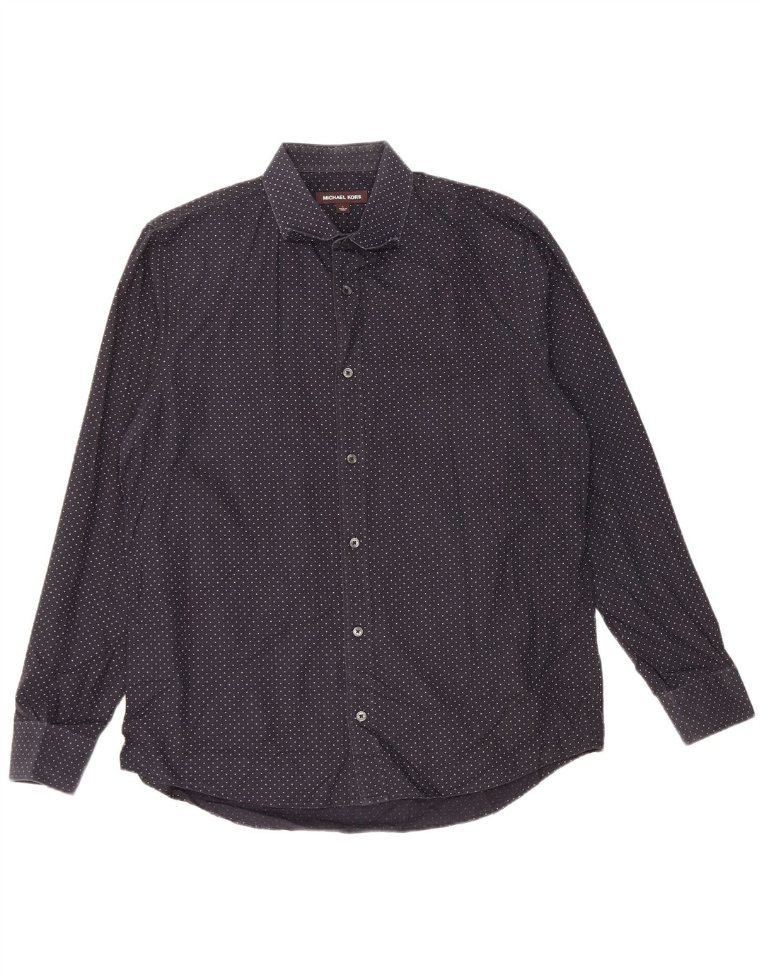 MICHAEL KORS Mens Shirt Large Black Spotted Cotton