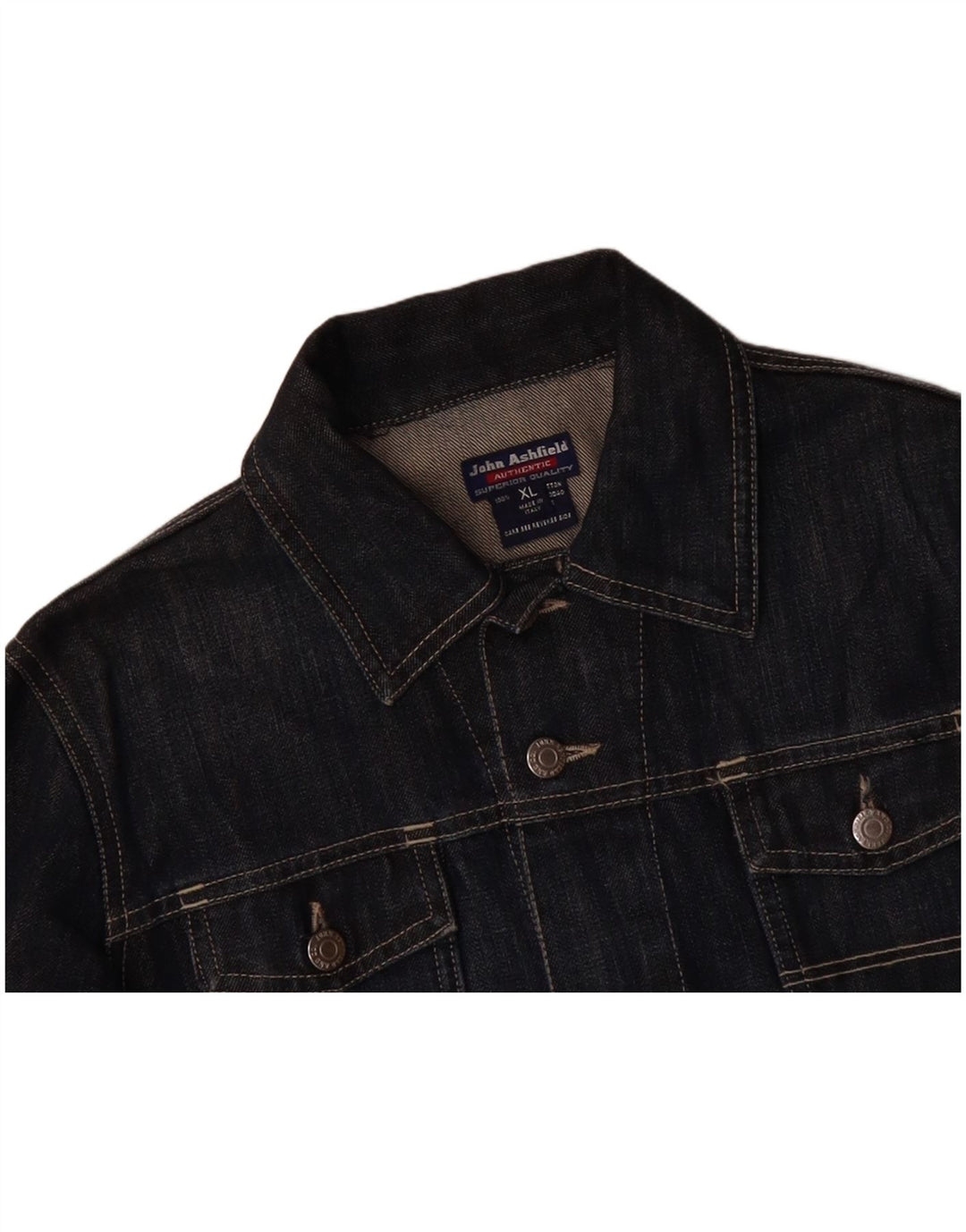 JOHN ASHFIELD Boys Denim Jacket 11-12 Years XL Navy Blue Cotton