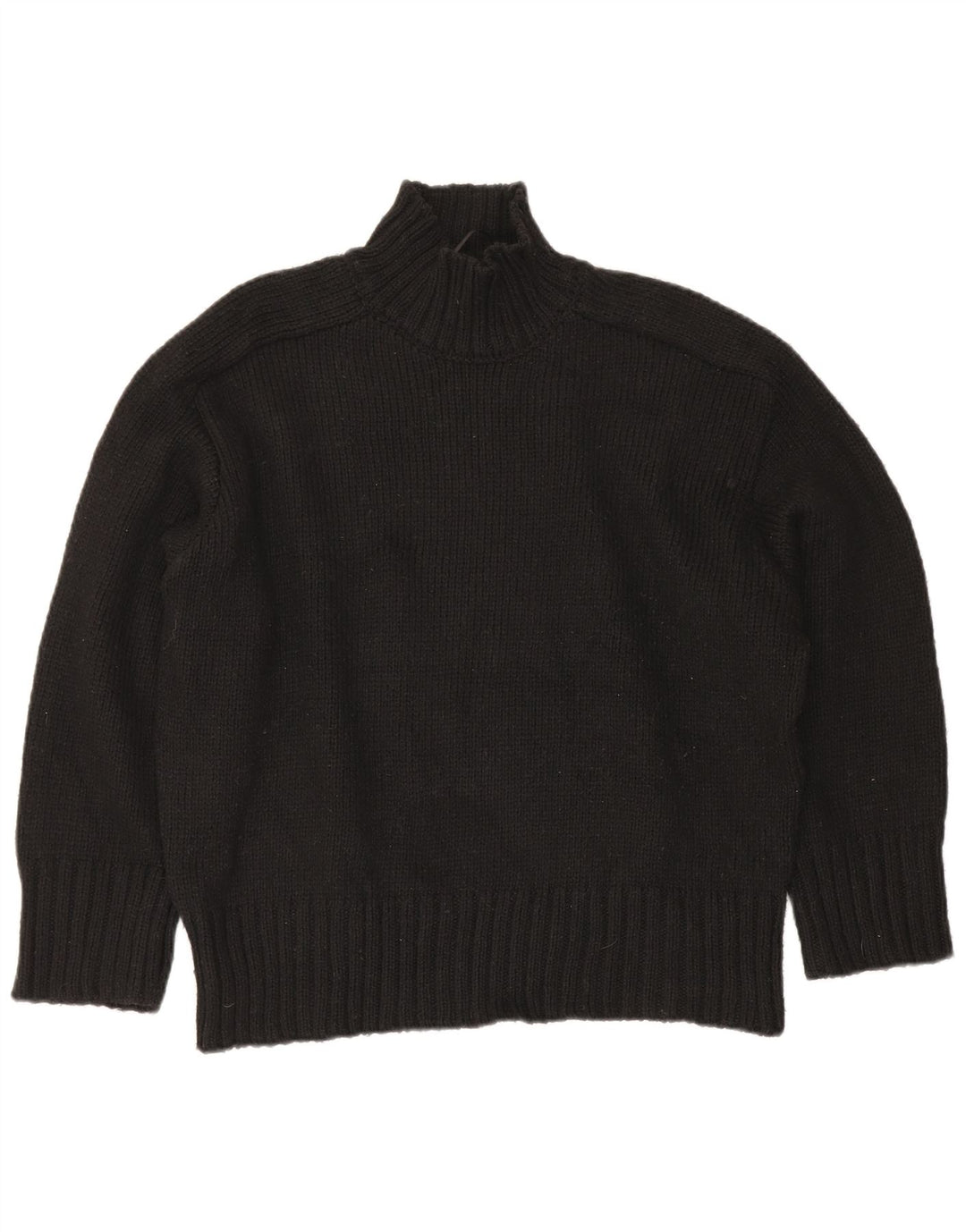Zara Womens Oversized Turtle Neck Jumper Sweater UK 16 Large Black