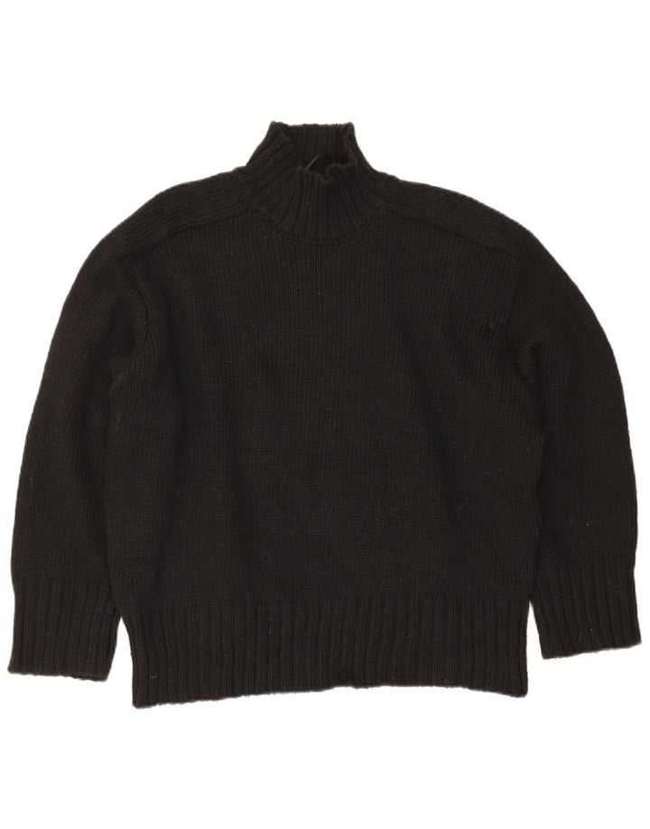 Zara Womens Oversized Turtle Neck Jumper Sweater UK 16 Large Black