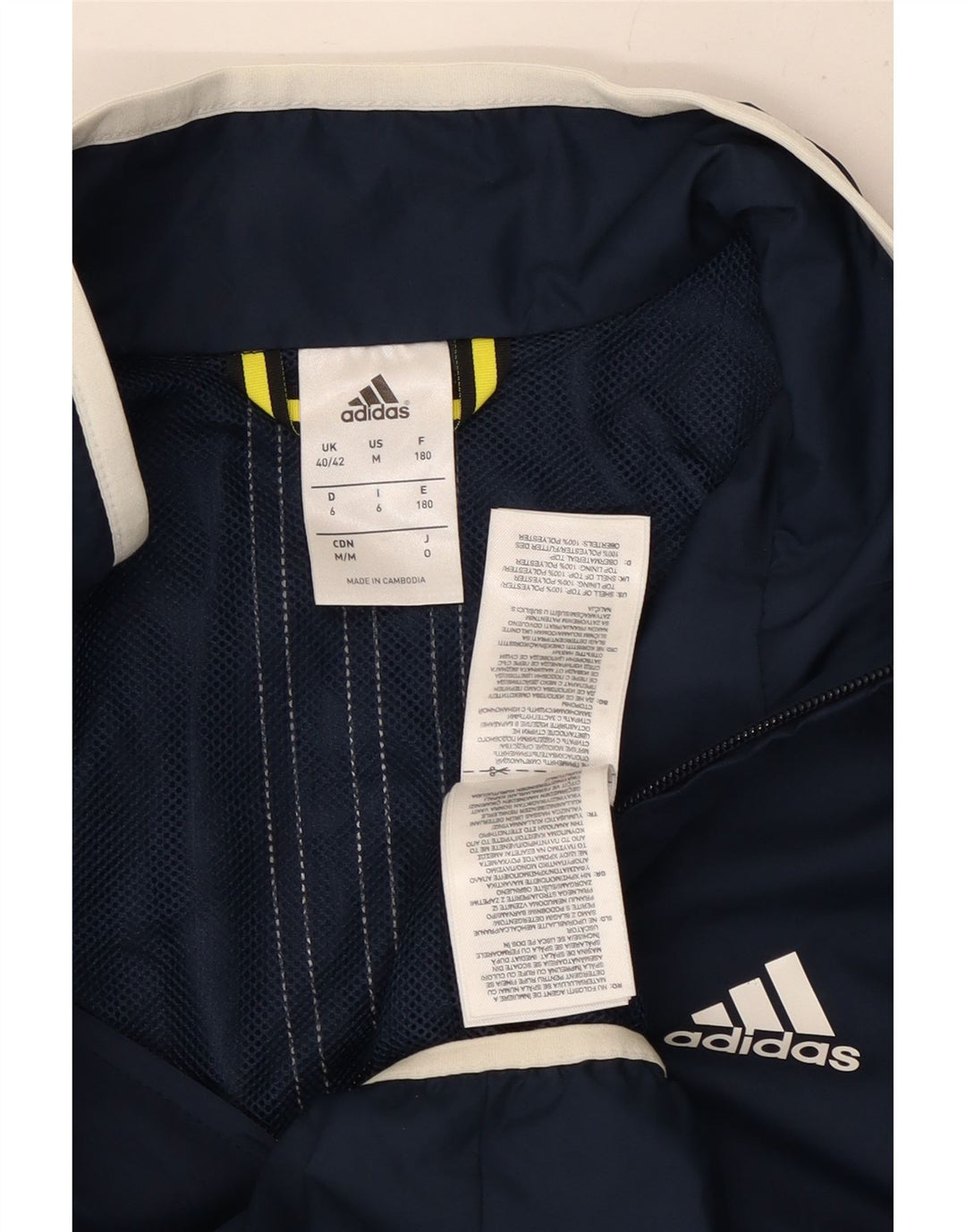 ADIDAS Herren Regenjacke UK 40/42 Medium Marineblau Polyester