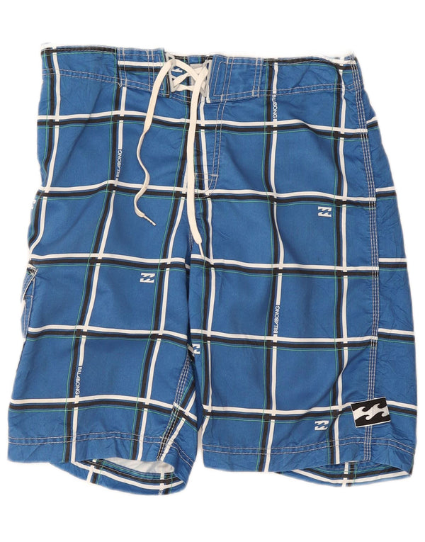 Shorts de natação masculino Billabong poliéster xadrez azul médio