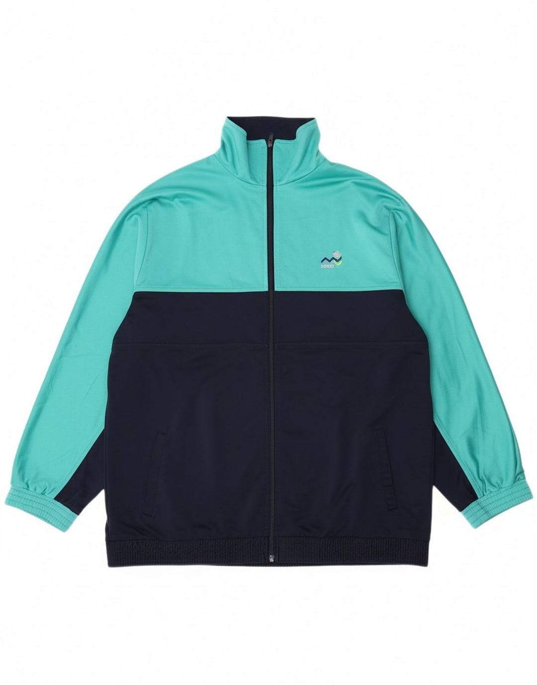 BRUGI Mens Tracksuit Top Jacket XL Turquoise Colourblock Polyester
